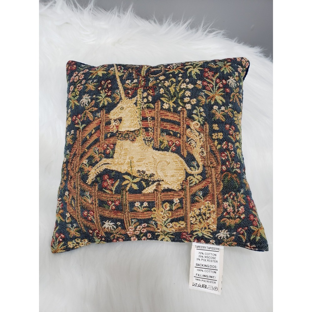 The Met Museum Unicorn Tapestry Throw Pillow France Medieval Decorative Small